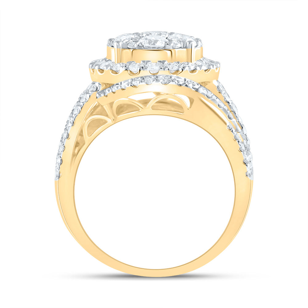 3 CTW-DIA ANA M ROUND SINGLE HALO FASHION BRIDAL RING