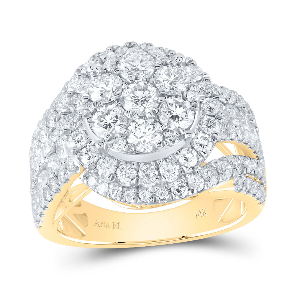 3 CTW-DIA ANA M ROUND SINGLE HALO FASHION BRIDAL RING