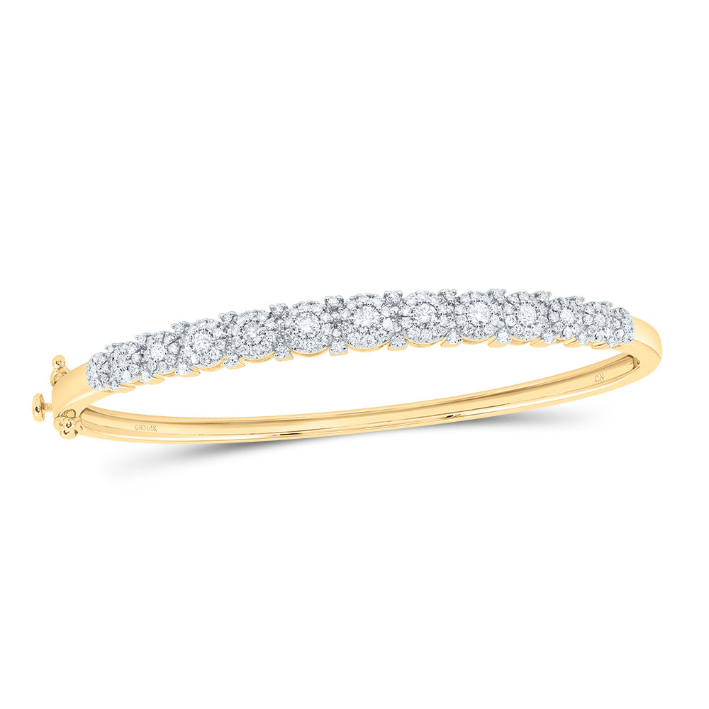 14kt Yellow Gold Women's Diamond Bangle 1-1/3 ctw
