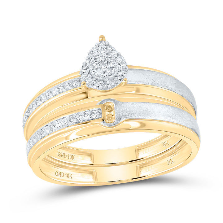 1/4CTW-DIA NK PEAR TRIO SET