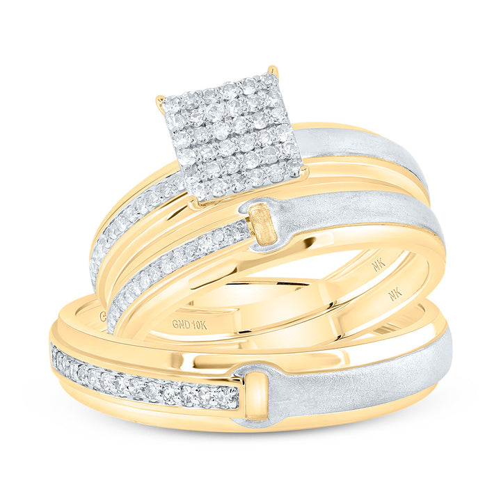 1/3CTW-DIA NK SQUARE TRIO SET