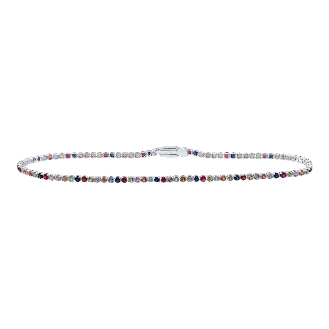 10kt Gold Sapphire Tennis Bracelet 1-7/8 ctw
