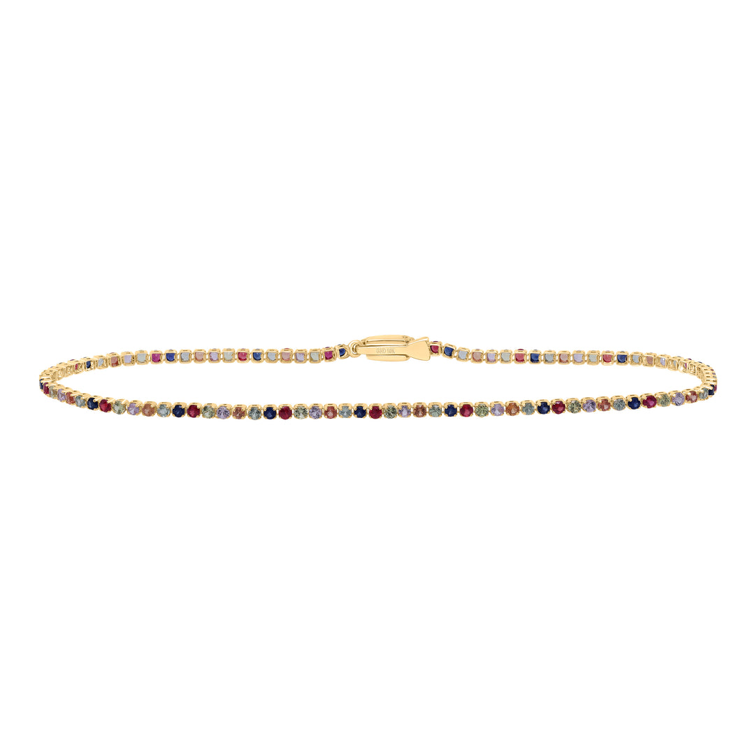 14kt Yellow Gold Sapphire Tennis Bracelet 1-7/8 ctw