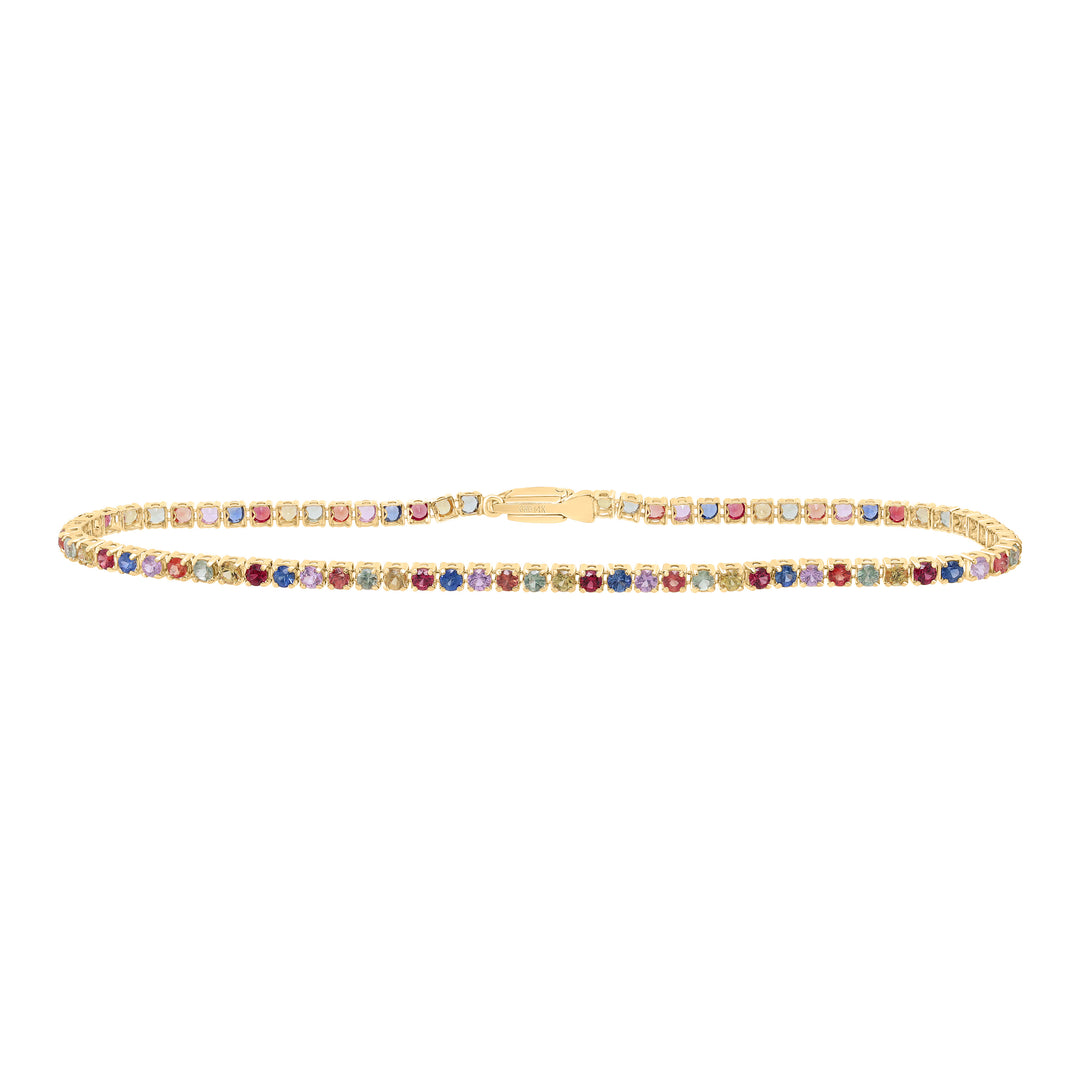 14kt Yellow Gold Sapphire Tennis Bracelet 3 ctw