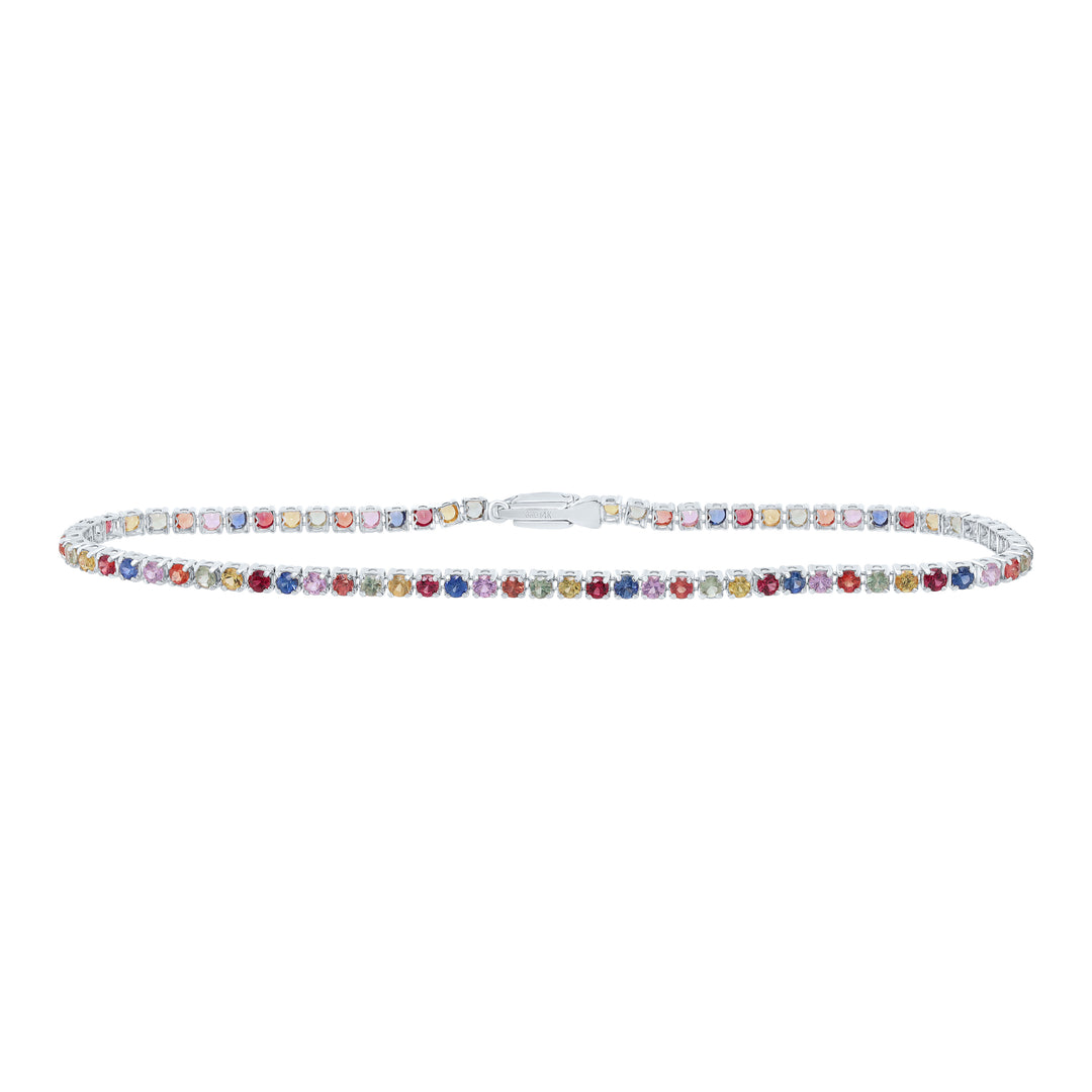 14kt White Gold Sapphire Tennis Bracelet 3 ctw