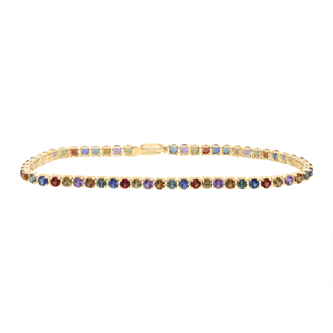 14kt Yellow Gold Sapphire Tennis Bracelet 6 ctw