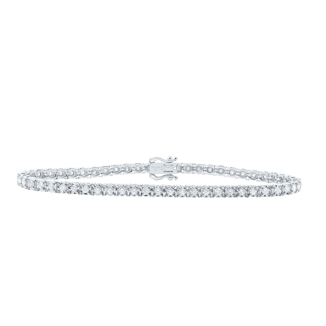 14kt White Gold Diamond Tennis Bracelet 1-3/4 ctw