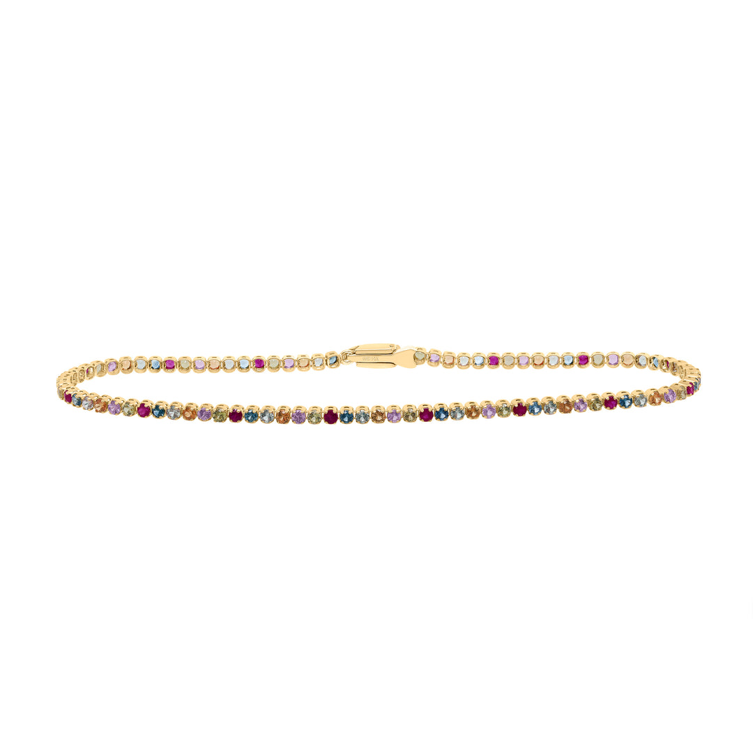 14kt Yellow Gold Sapphire Tennis Bracelet 2-1/2 ctw