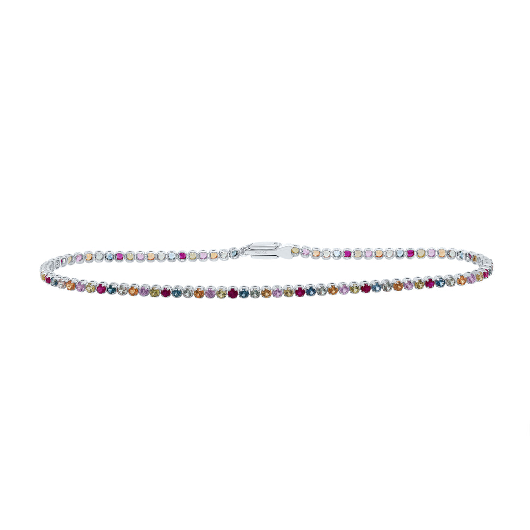 14kt White Gold Sapphire Tennis Bracelet 2-1/2 ctw