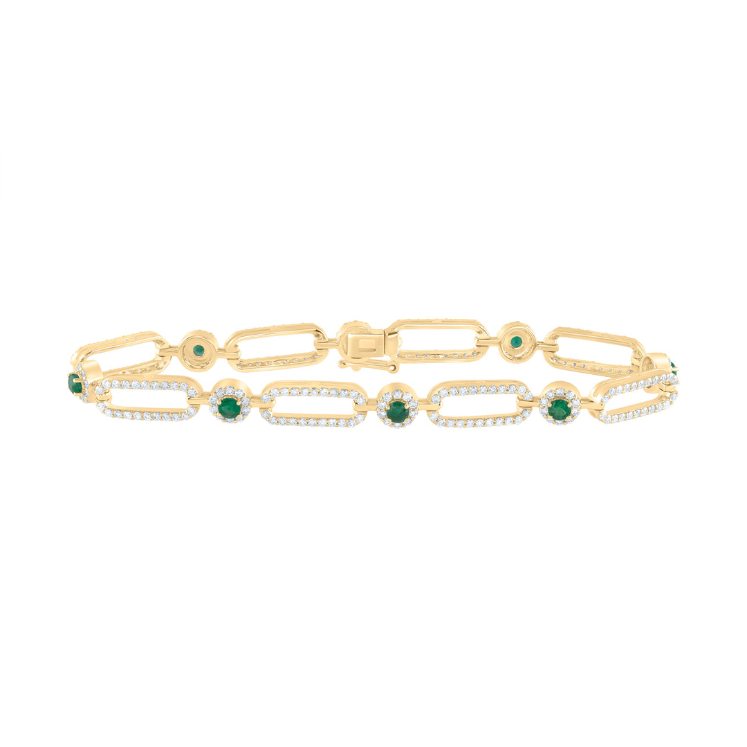 14kt Yellow Gold F-H Diamond Paper Clip Bracelet 3 ctw