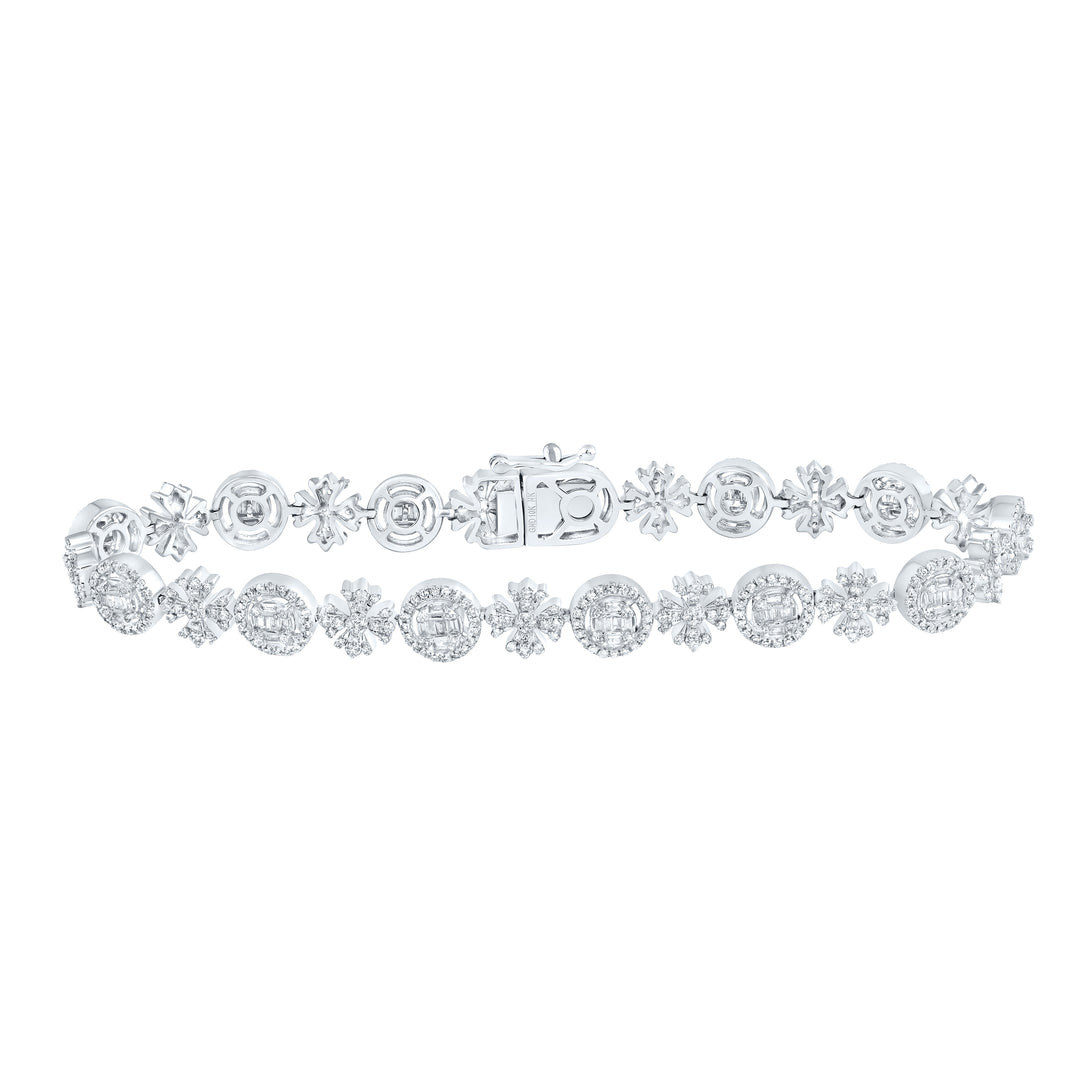 10kt Gold Men's Diamond Cross Bracelet 2-3/8 ctw