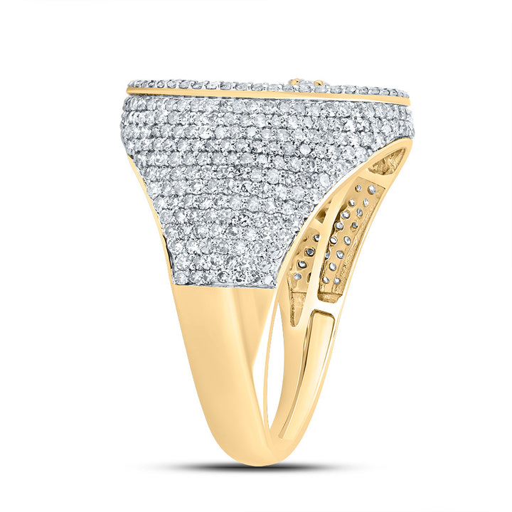 1 7/8CTW-DIA NK CROME CROSS MENS RING