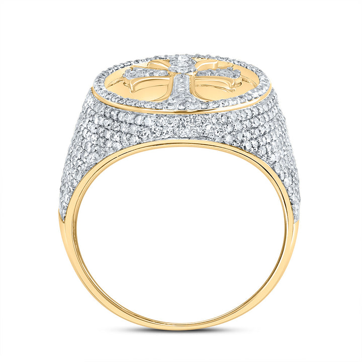1 7/8CTW-DIA NK CROME CROSS MENS RING