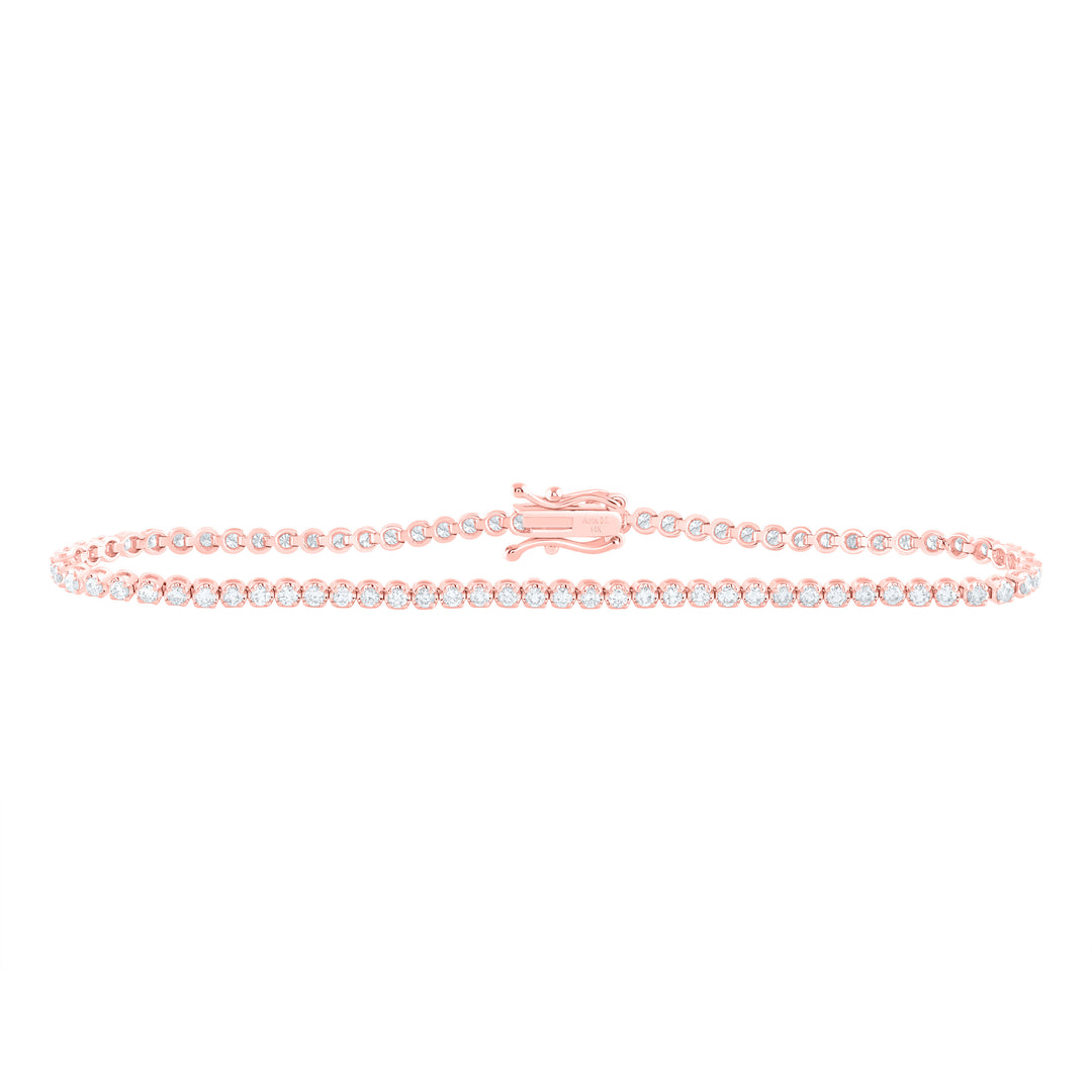 14kt Rose Gold F-H Diamond Tennis Bracelet 1-1/3 ctw