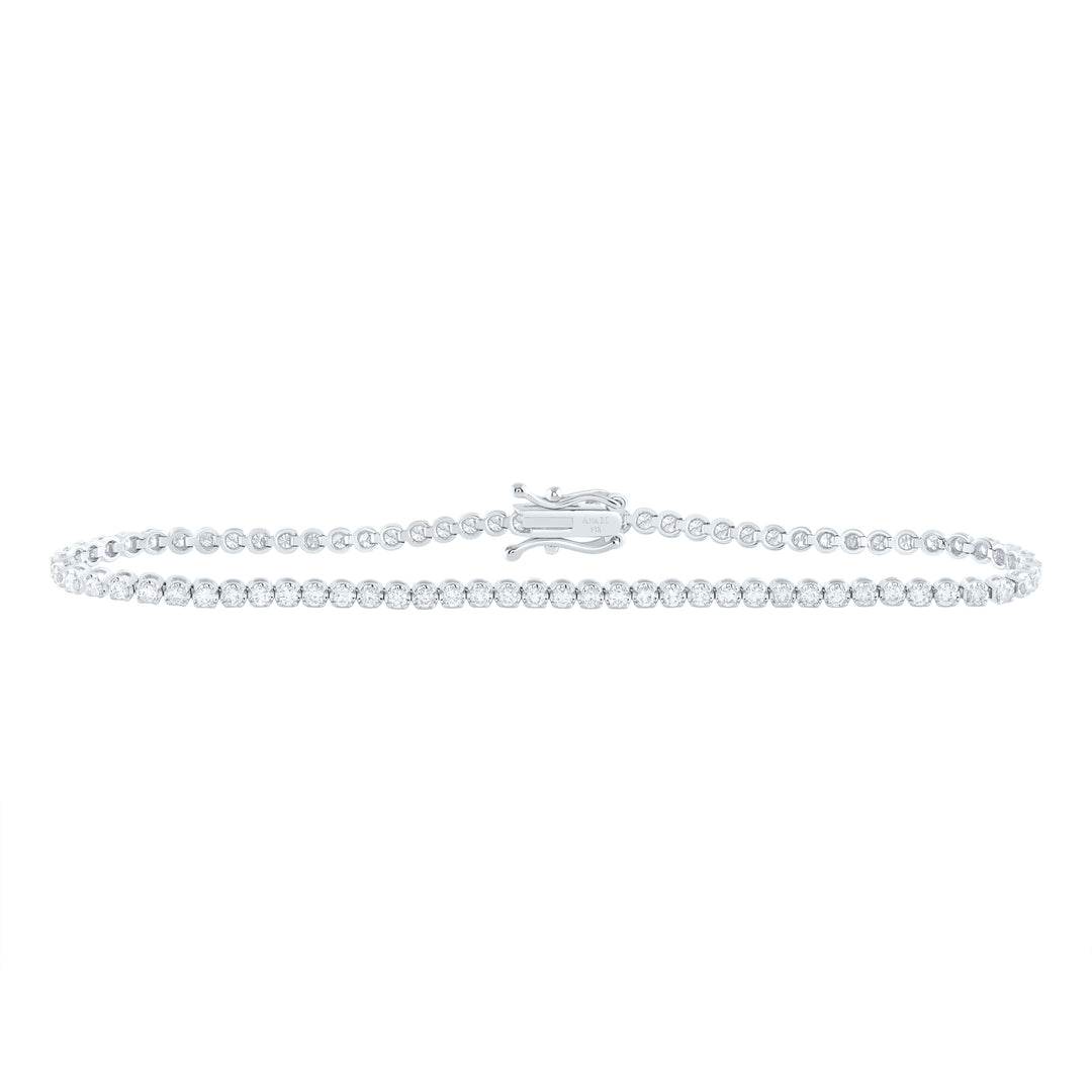 14kt White Gold F-H Diamond Tennis Bracelet 1-1/3 ctw