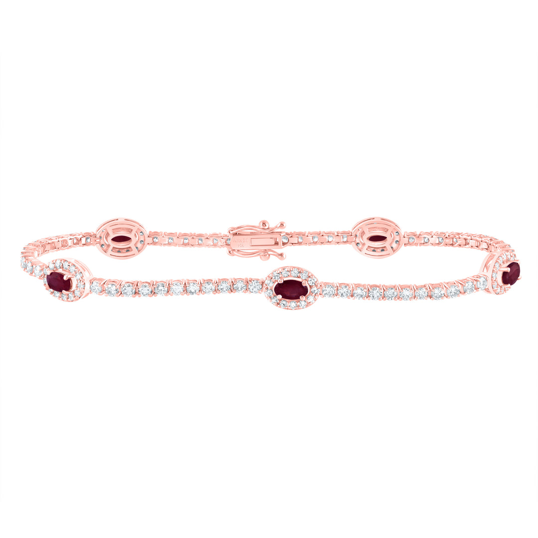 14kt Rose Gold F-H Diamond Bracelet 2-1/3 ctw