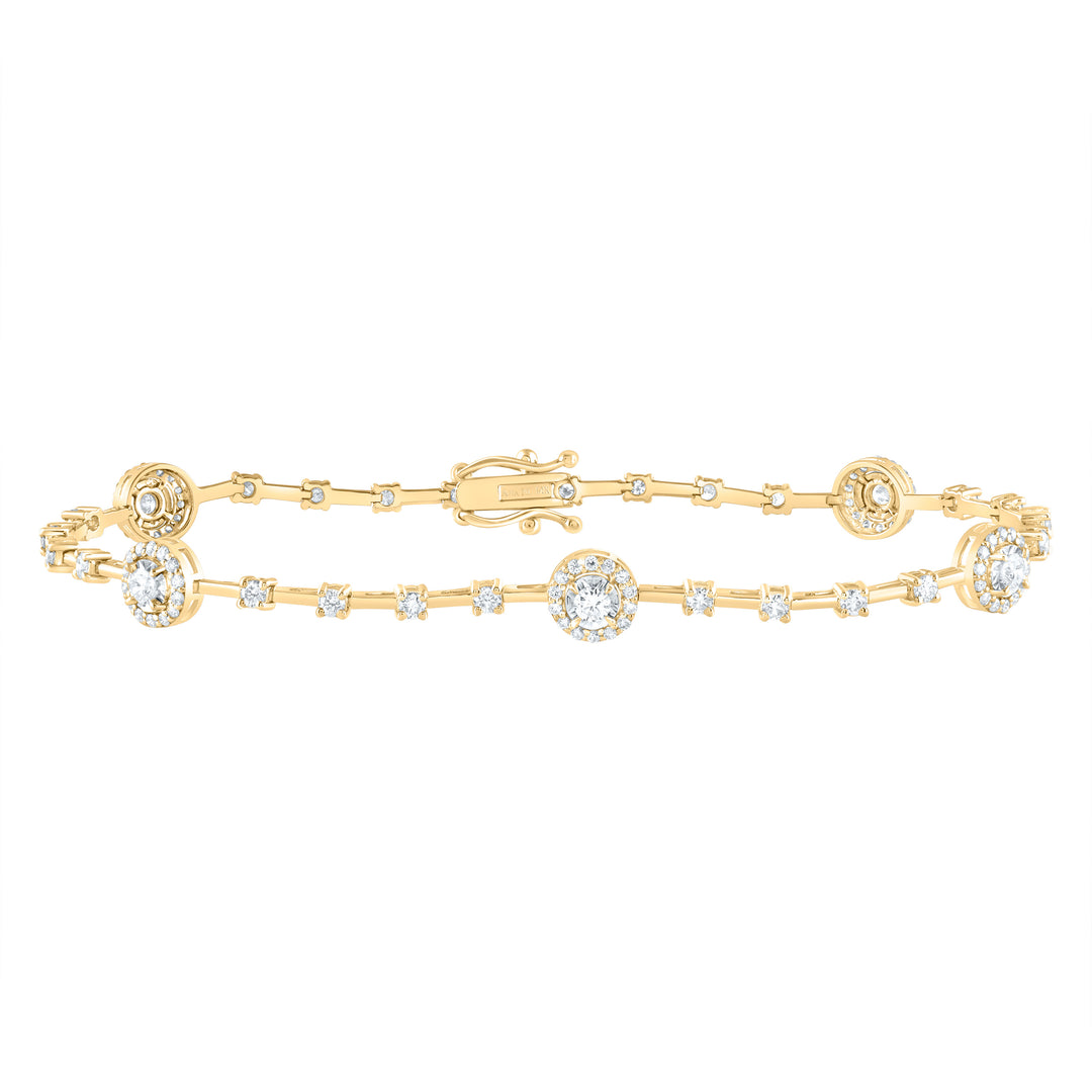 14kt Yellow Gold F-H Diamond Bracelet 1-1/2 ctw