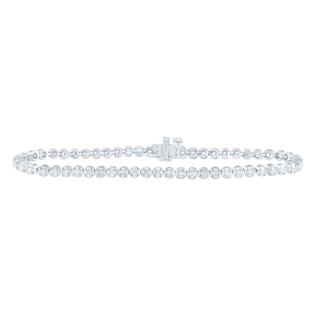 14kt White Gold Diamond Tennis Bracelet 1-3/4 ctw