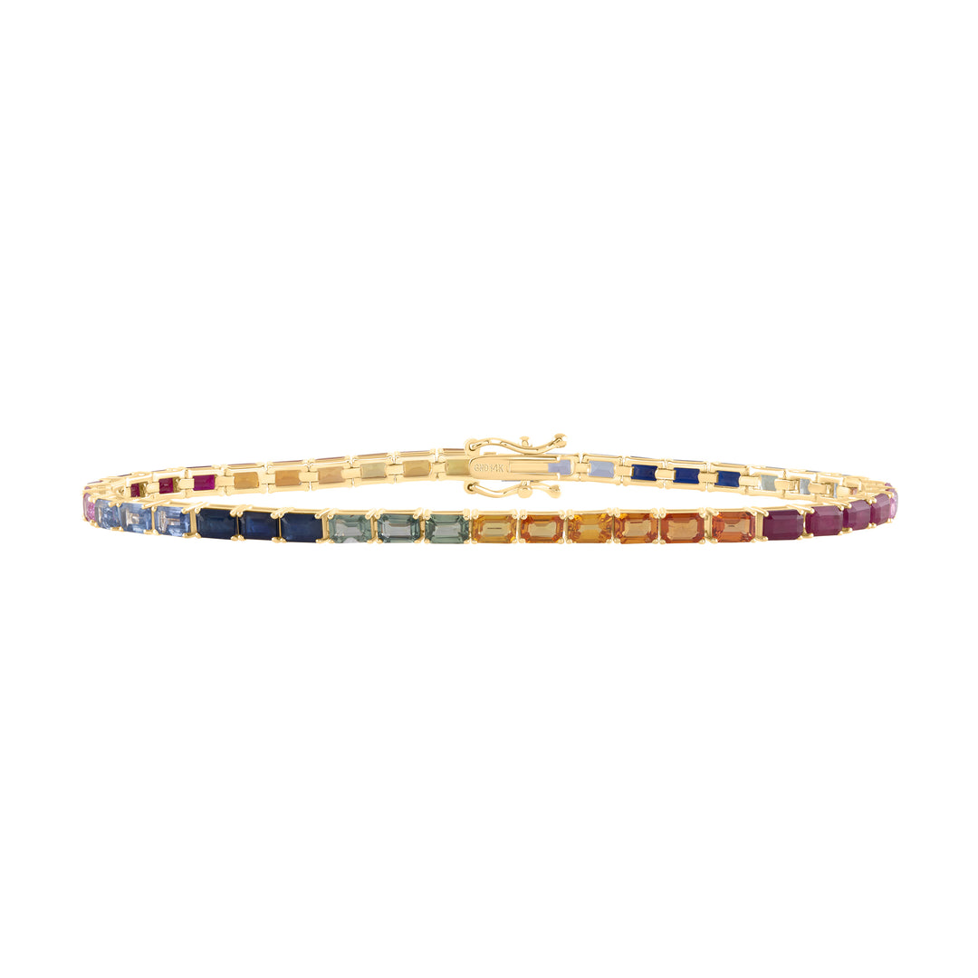 14kt Yellow Gold Emerald Tennis Bracelet 10 ctw