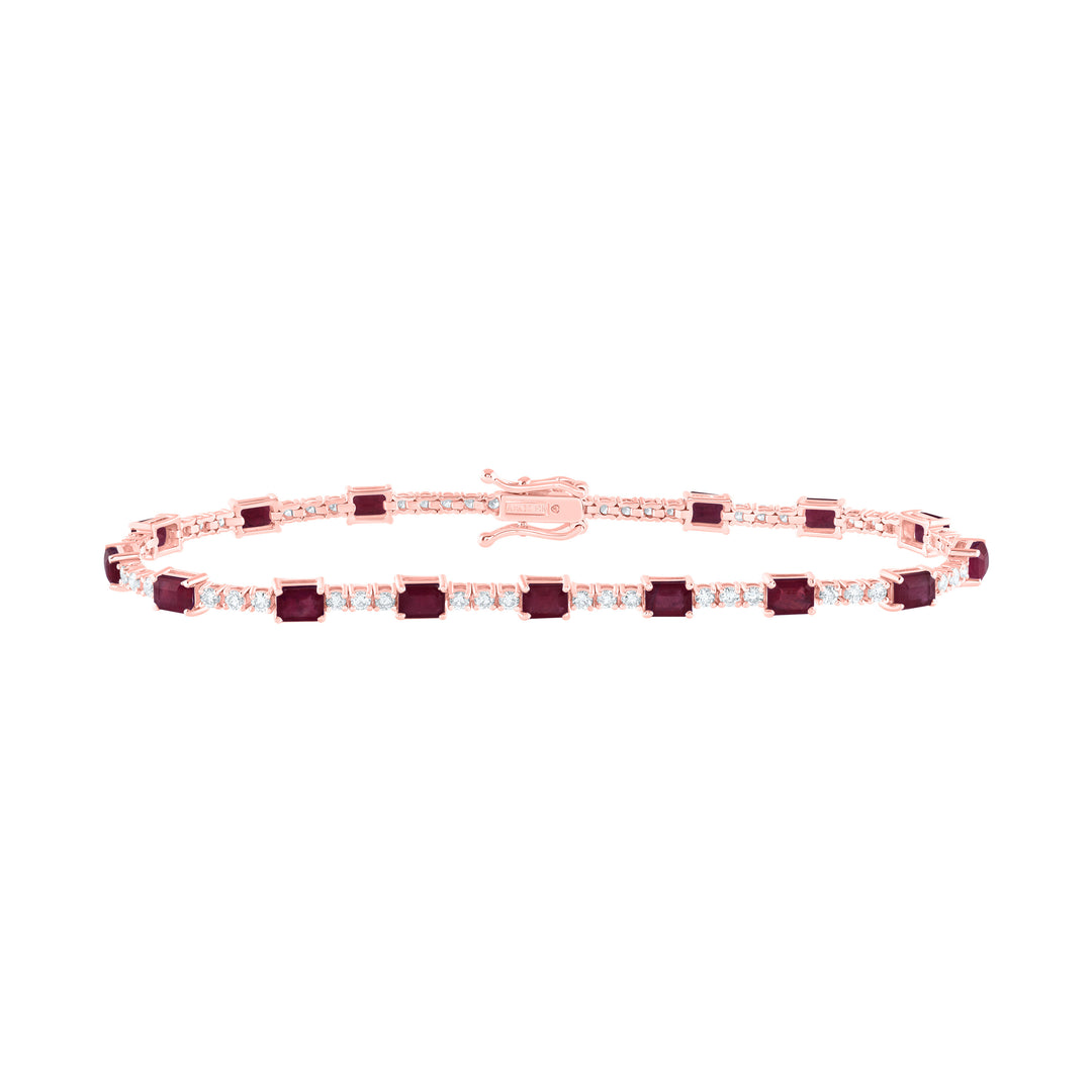 14kt Rose Gold F-H Diamond Bracelet 1 ctw