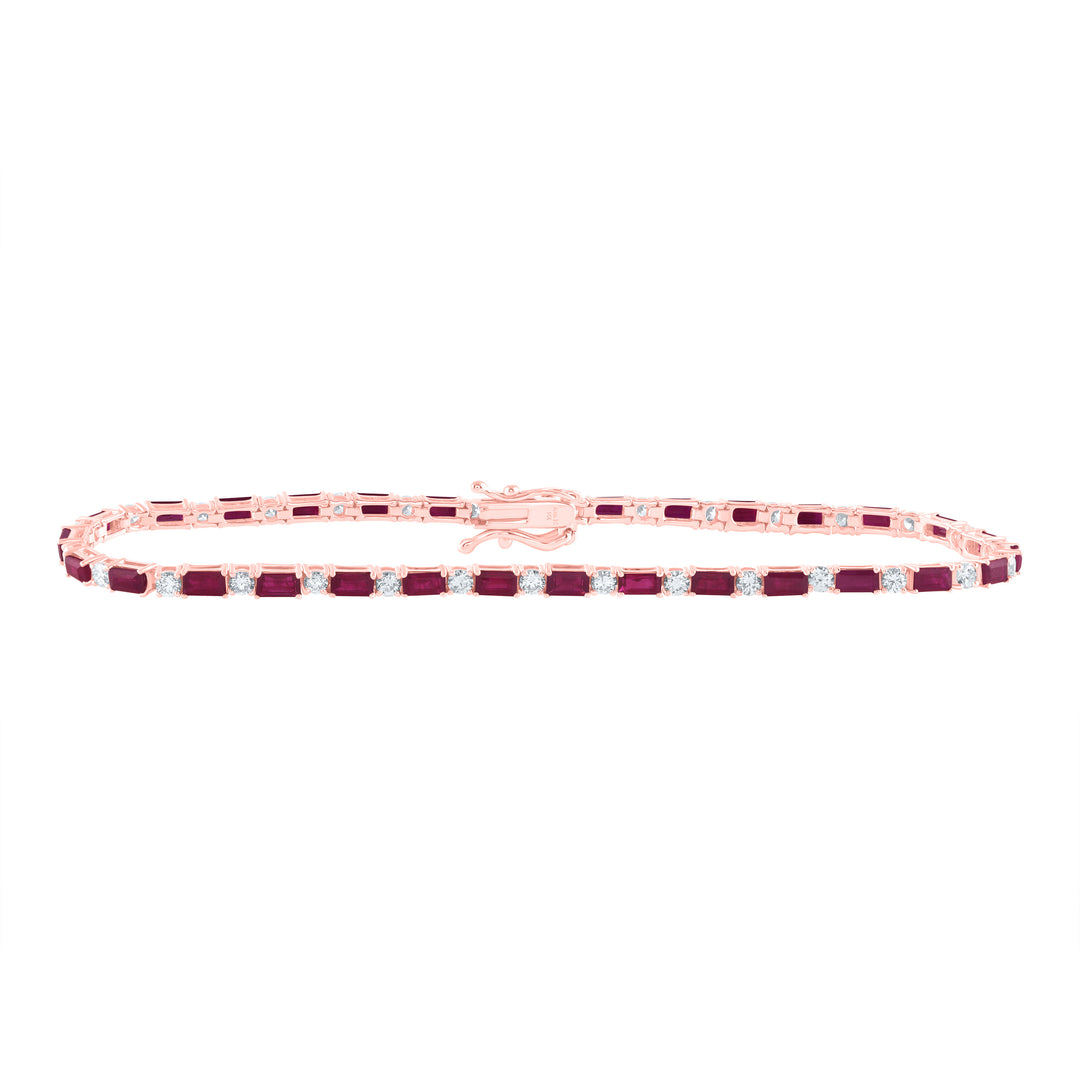 14kt Rose Gold F-H Diamond Bracelet 1 ctw