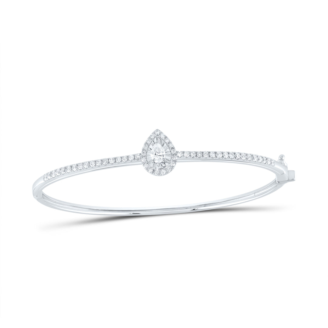 14kt White Gold F-H Diamond Bangle 3/4 ctw