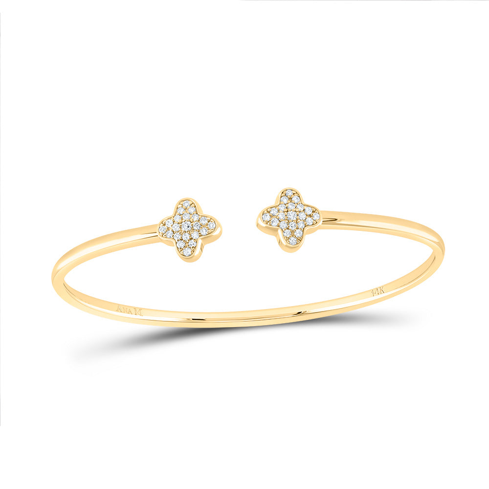 14kt Yellow Gold F-H Diamond Clover Bangle 5/8 ctw