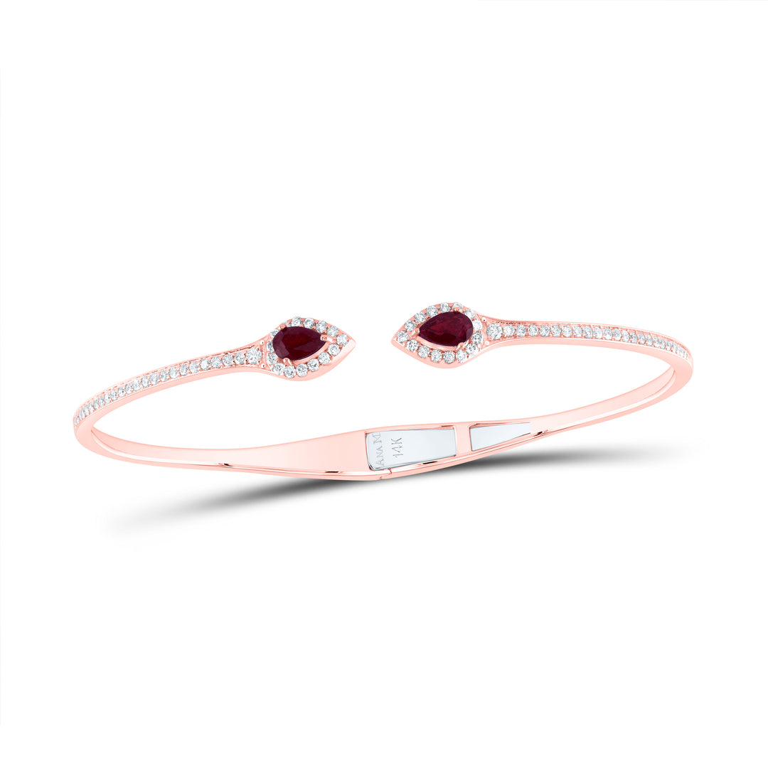 14kt Rose Gold F-H Diamond Bangle 1 ctw