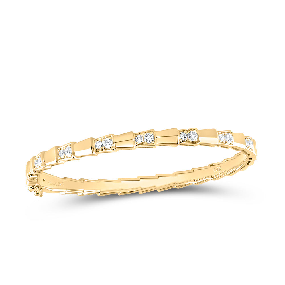 14kt Yellow Gold F-H Diamond Bangle 3/4 ctw