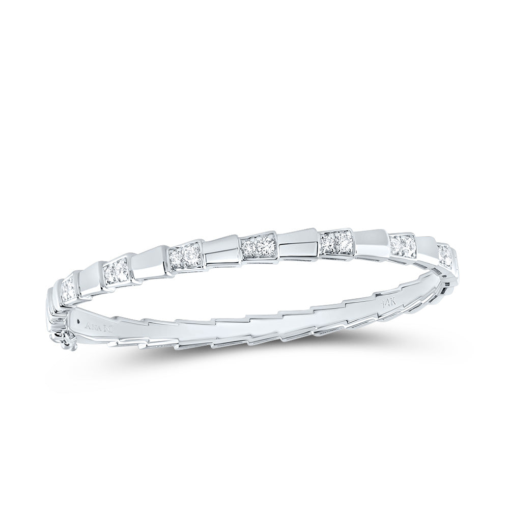 14kt White Gold F-H Diamond Bangle 3/4 ctw