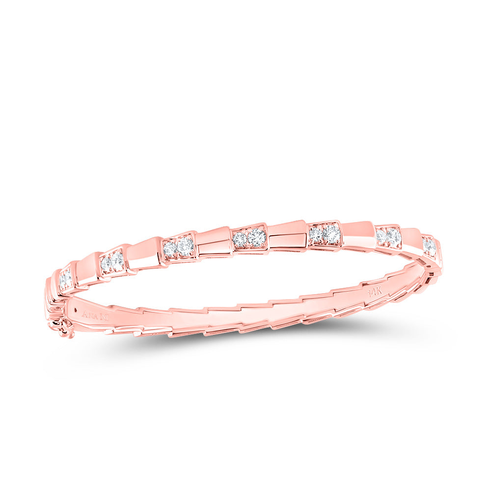 14kt Rose Gold F-H Diamond Bangle 3/4 ctw
