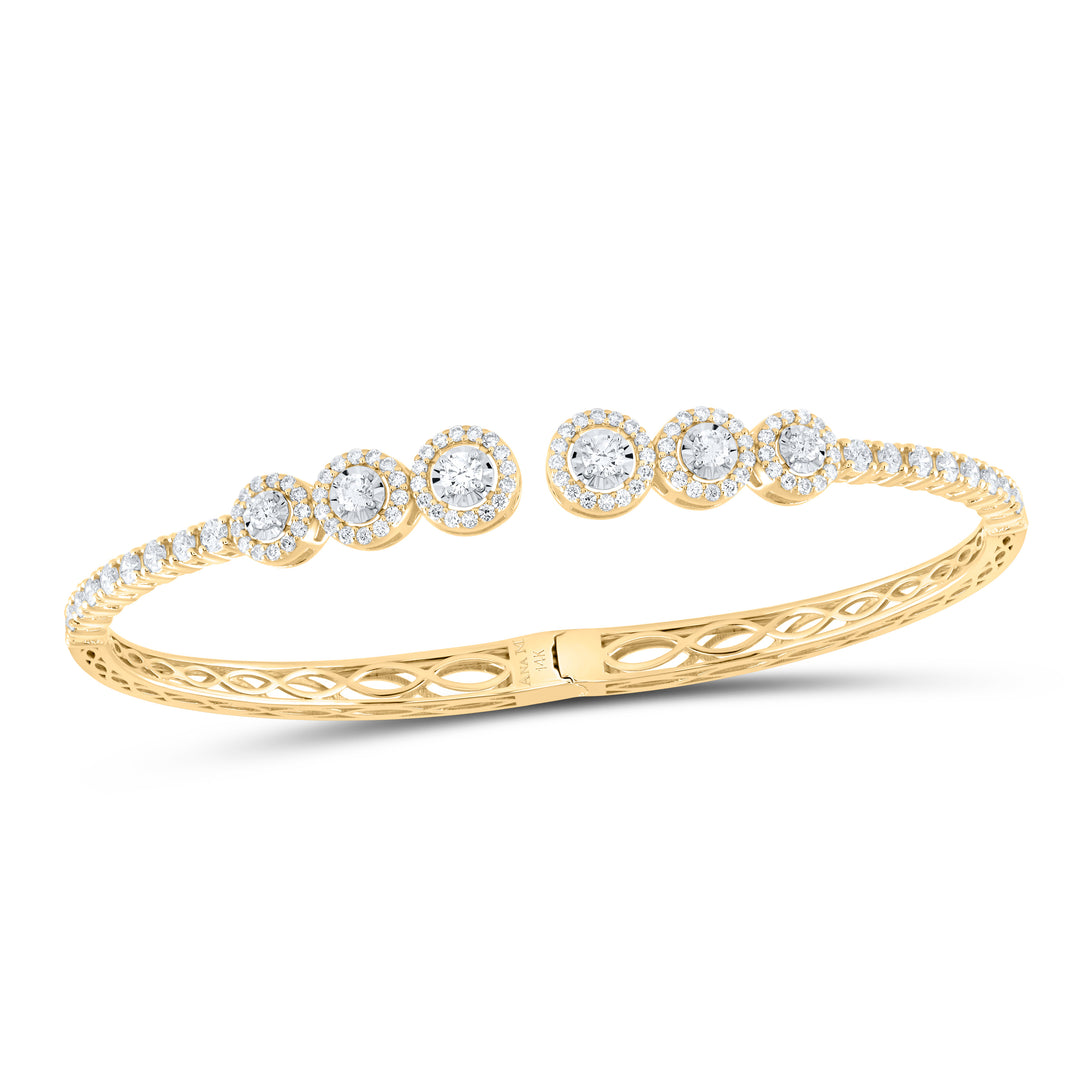14kt Yellow Gold F-H Diamond Bangle 1-1/3 ctw
