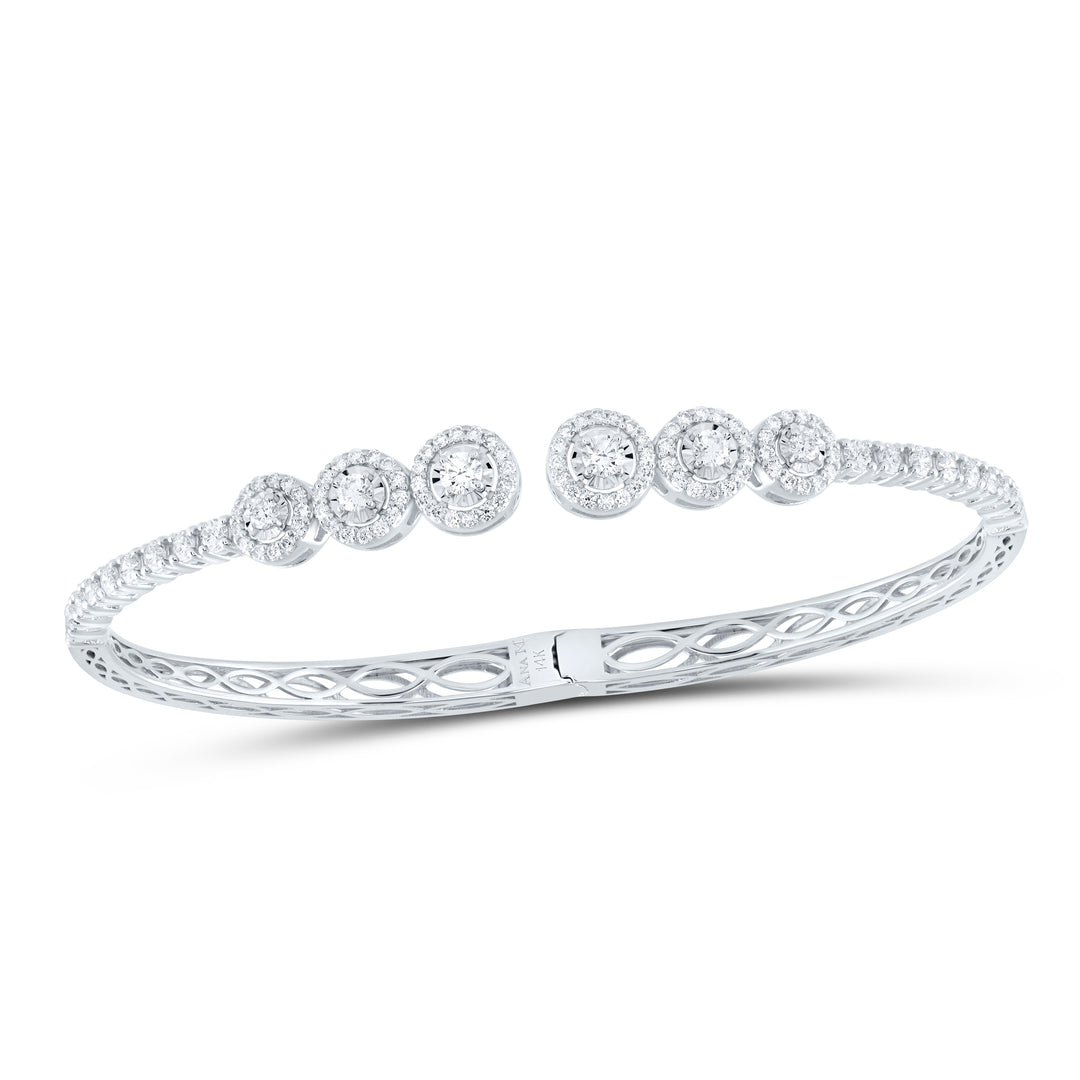 14kt White Gold F-H Diamond Bangle 1-1/3 ctw