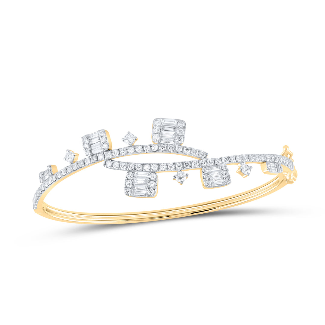 14kt Gold Diamond Bangle 2-1/2 ctw