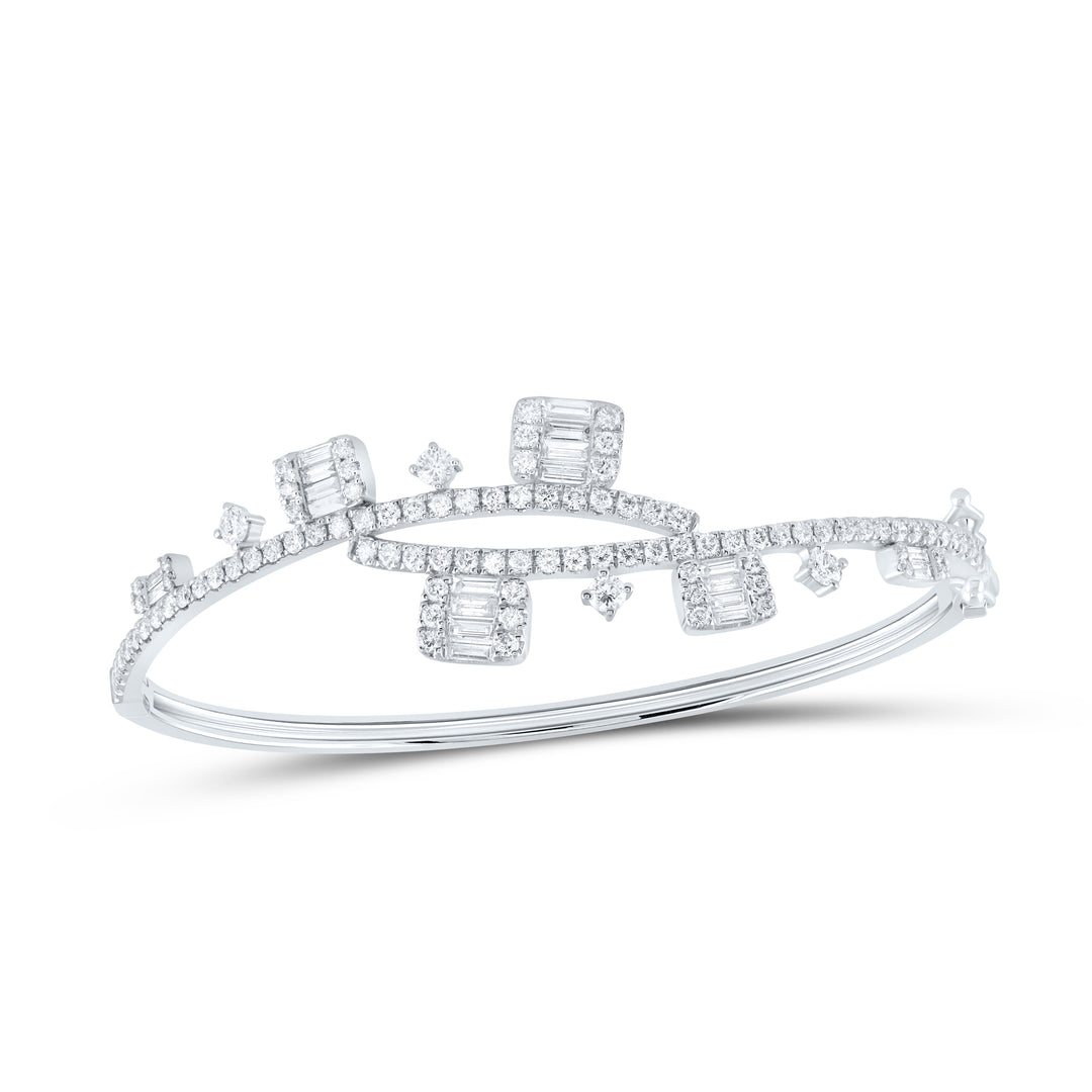 14kt White Gold F-H Diamond Bangle 2-1/2 ctw
