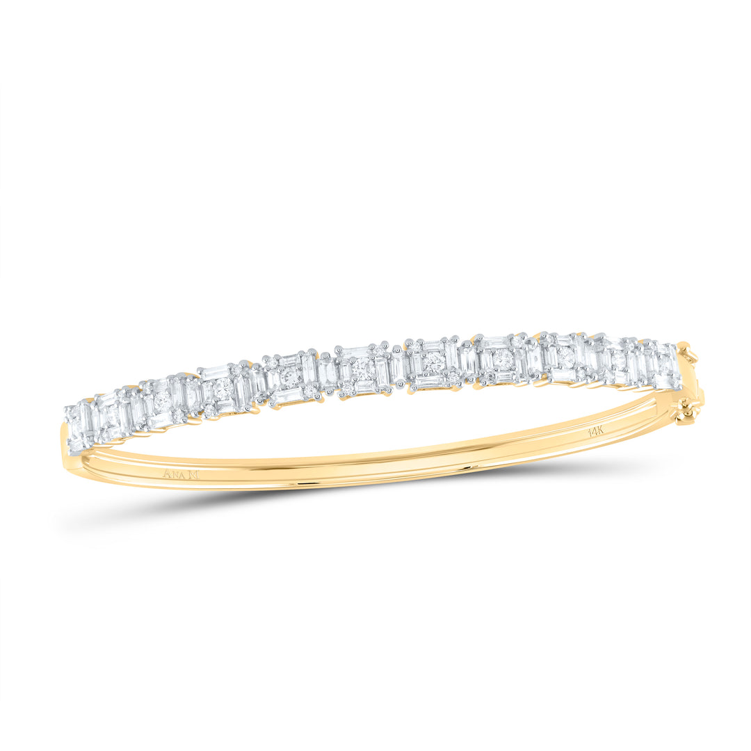 14kt Yellow Gold F-H Diamond Bangle 1-5/8 ctw