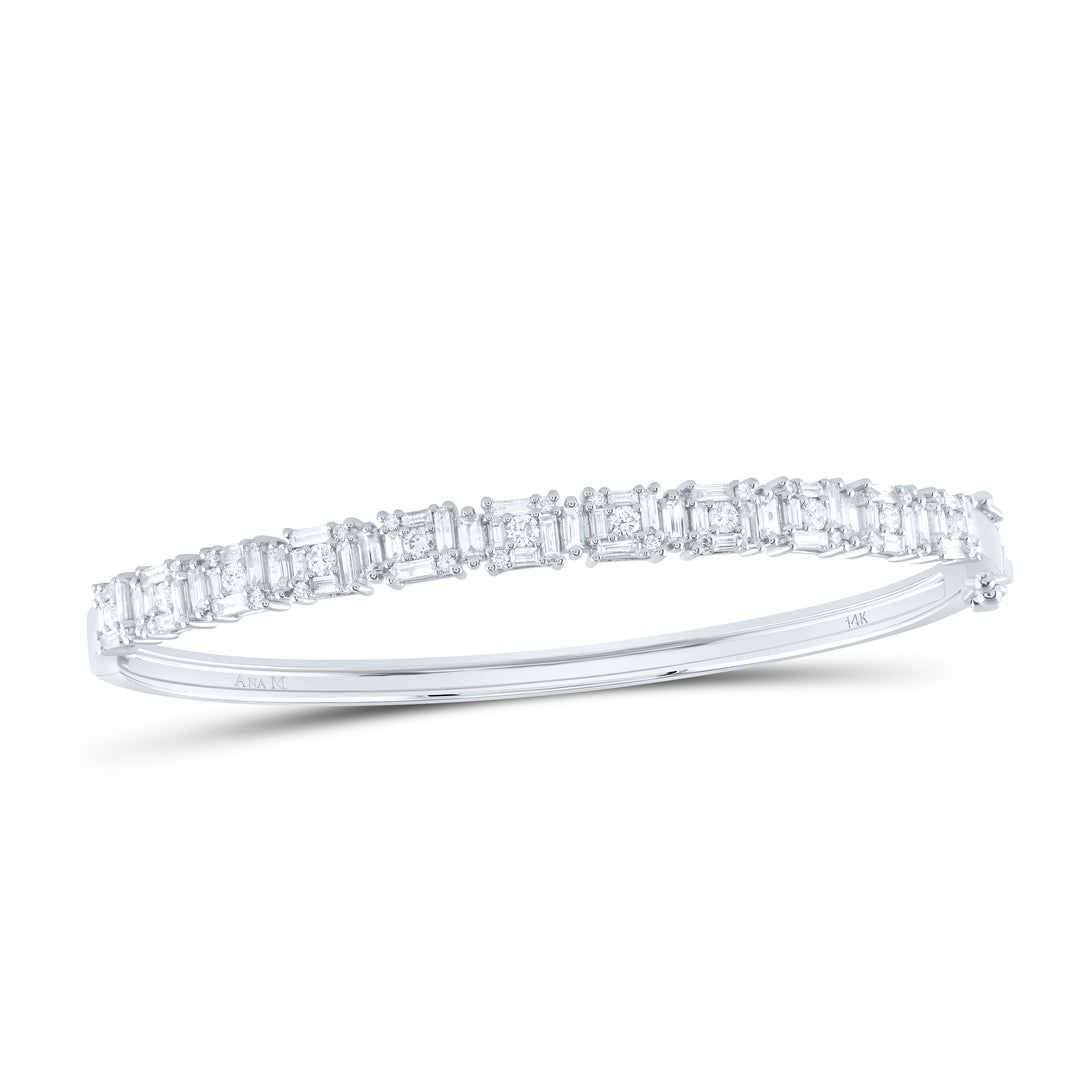 14kt White Gold F-H Diamond Bangle 1-5/8 ctw
