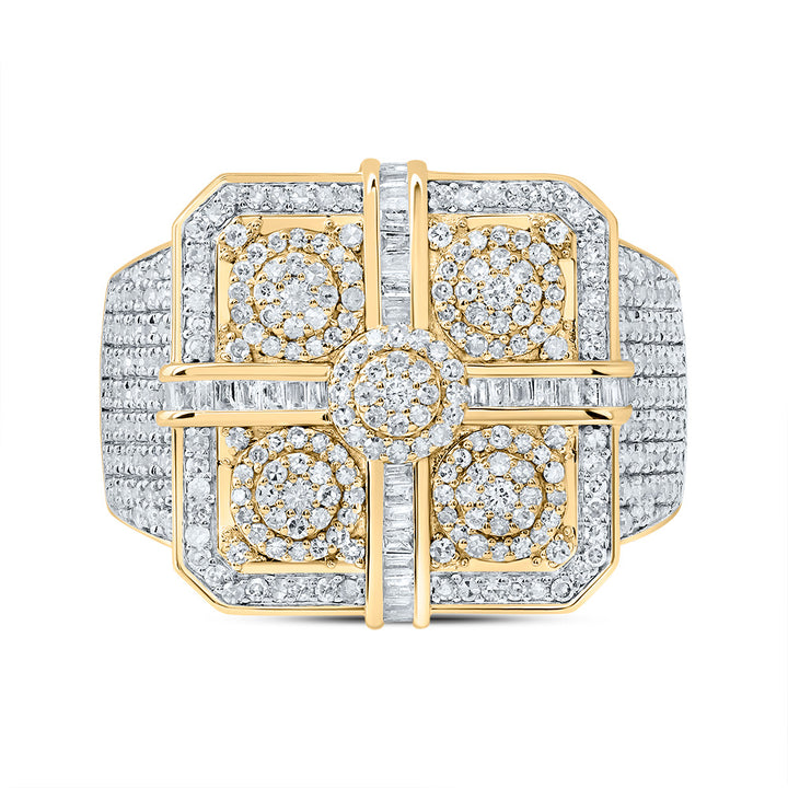 1 3/4CTW-DIA NK SQUARE MENS RING