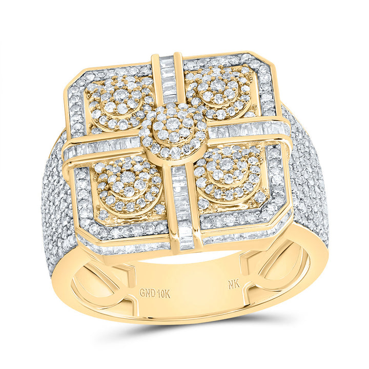 1 3/4CTW-DIA NK SQUARE MENS RING
