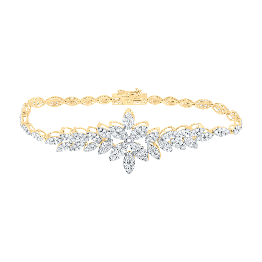 14kt Yellow Gold F-H Diamond Bracelet 2-3/8 ctw