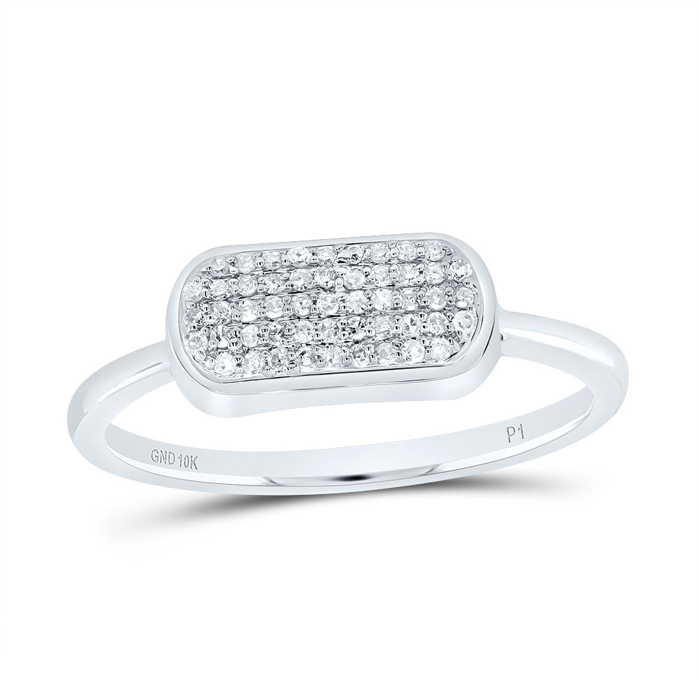 10kt White Gold Diamond Ring 1/8 ctw