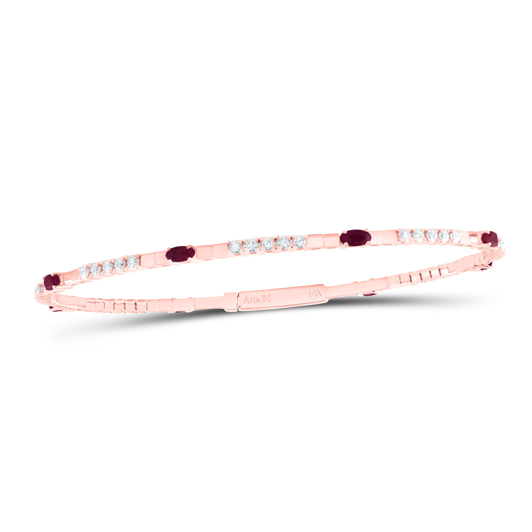 14kt Rose Gold F-H Diamond Bangle 3/4 ctw