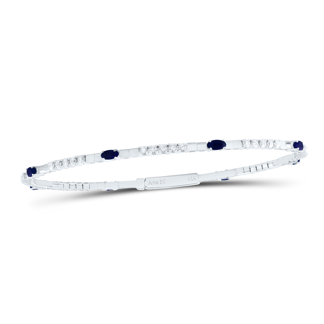 14kt White Gold F-H Diamond Bangle 3/4 ctw