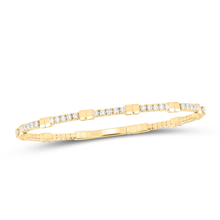 14kt Yellow Gold F-H Diamond Bangle 1-3/8 ctw