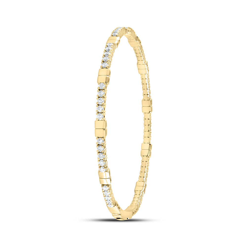 14kt Yellow Gold F-H Diamond Bangle 1-3/8 ctw - view 3