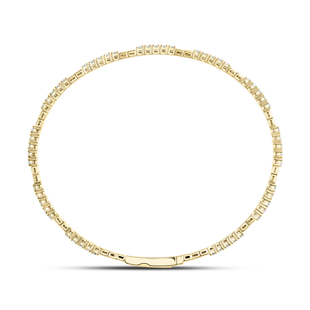14kt Yellow Gold F-H Diamond Bangle 1-3/8 ctw - view 4