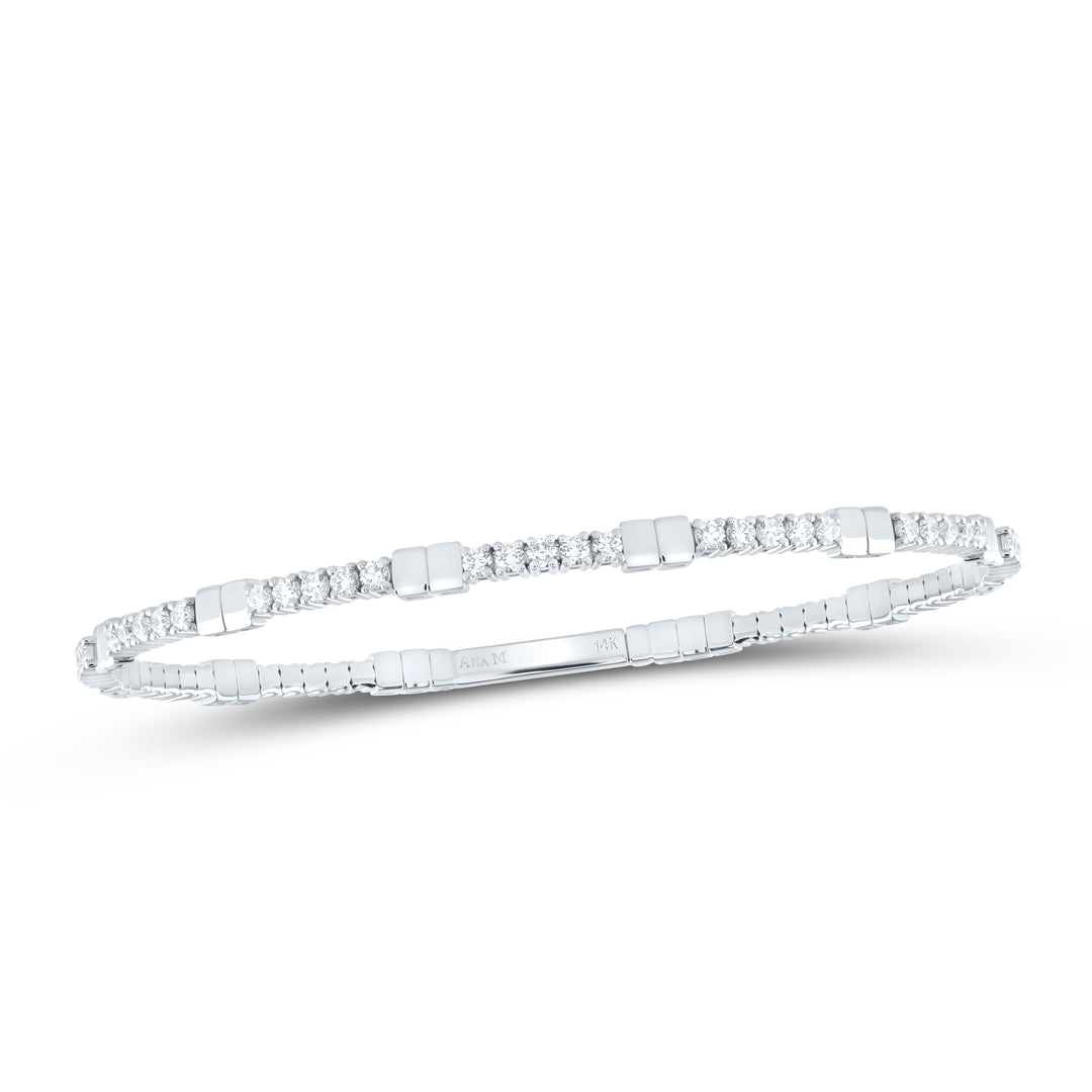 14kt White Gold F-H Diamond Bangle 1-1/3 ctw