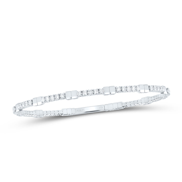 14kt White Gold F-H Diamond Bangle 1-1/3 ctw