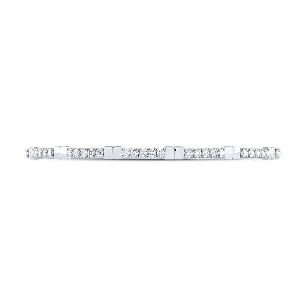 14kt White Gold F-H Diamond Bangle 1-1/3 ctw - view 2