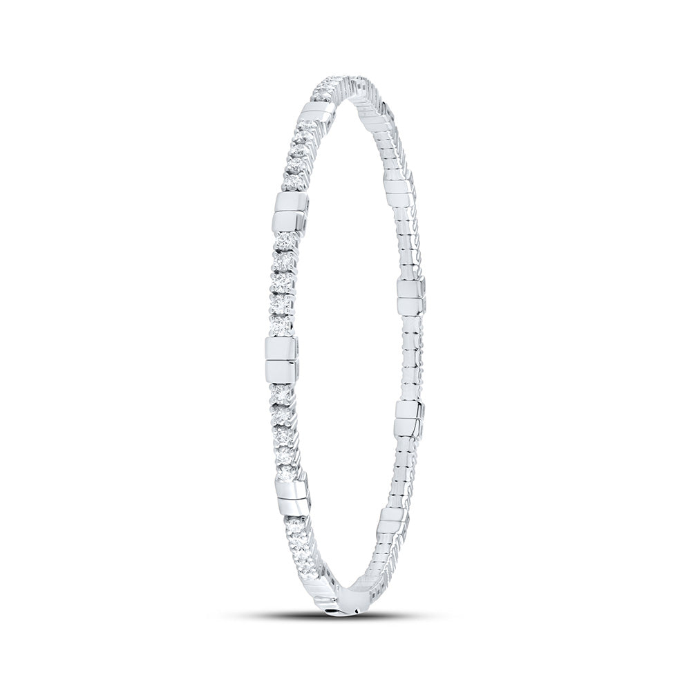 14kt White Gold F-H Diamond Bangle 1-1/3 ctw - view 3